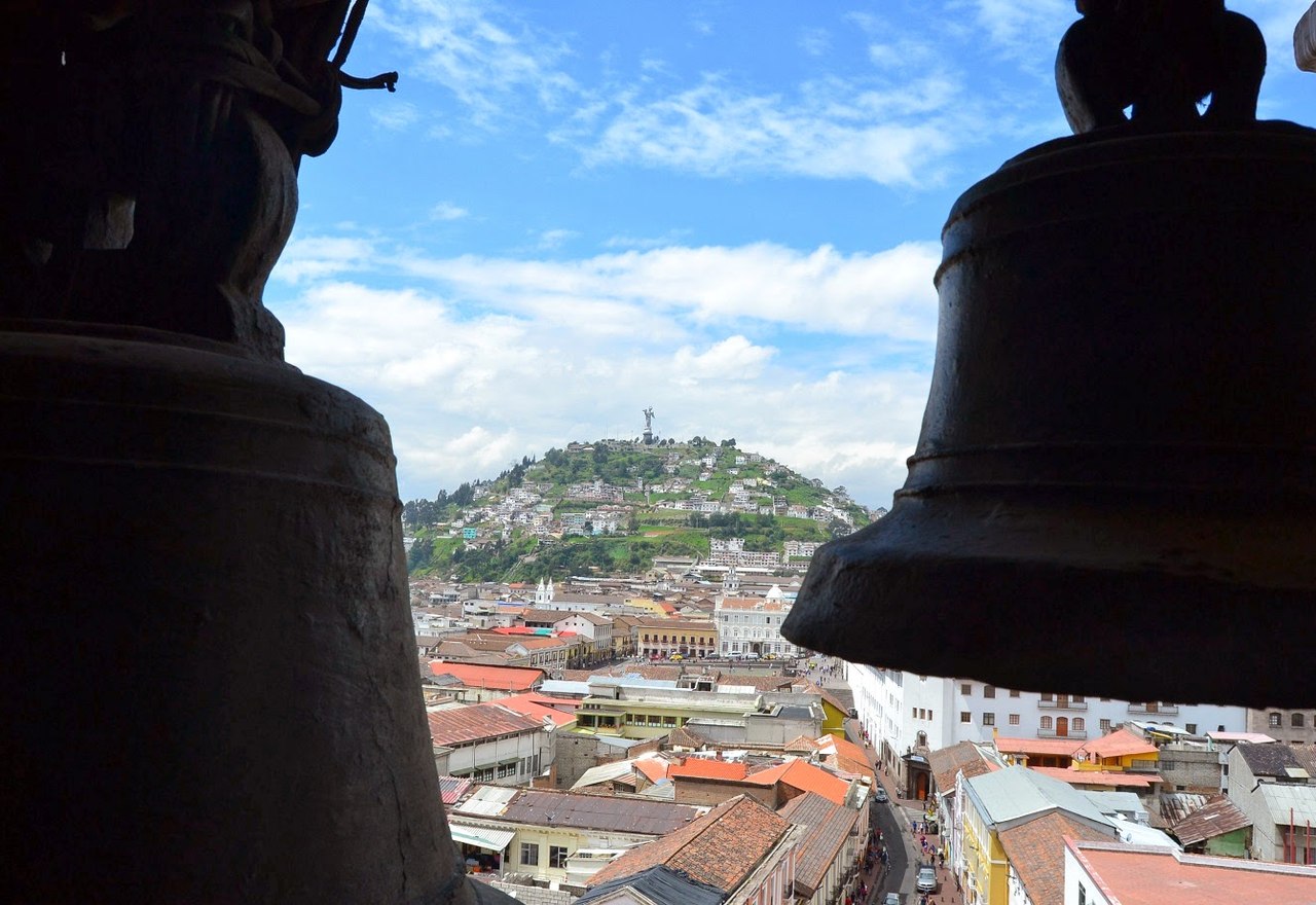 Quito — the Panecillo seen from a bell tower